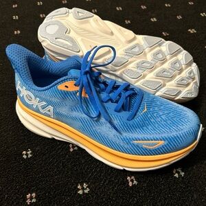 Hoka Blue and Orange Athletic Shoes